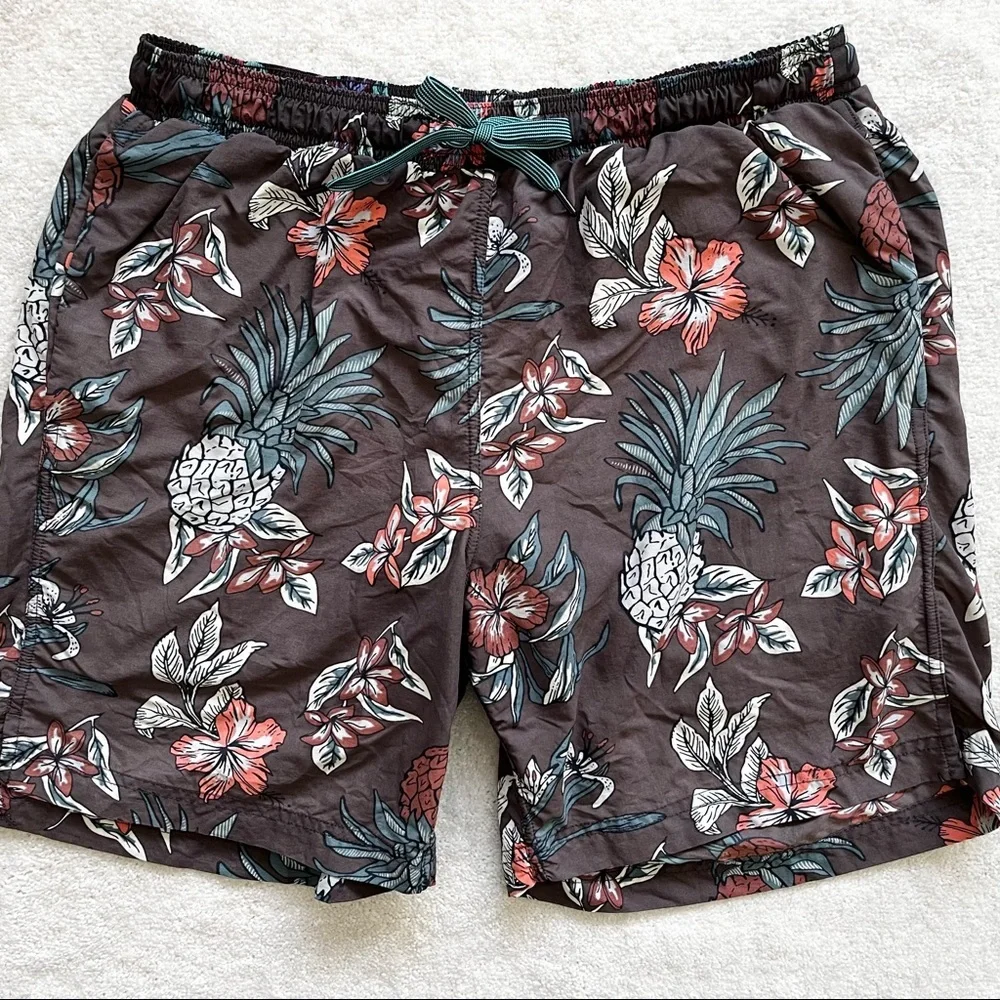 SAXX CANNONBALL 2in1 Swim Shorts Size Large Tropical Hawaiian Vacation Beach_10